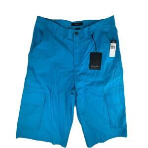 Sean John Men's Classic Flight Cargo Shorts Sz 34 Turquoise Blue Streetwear Y2K